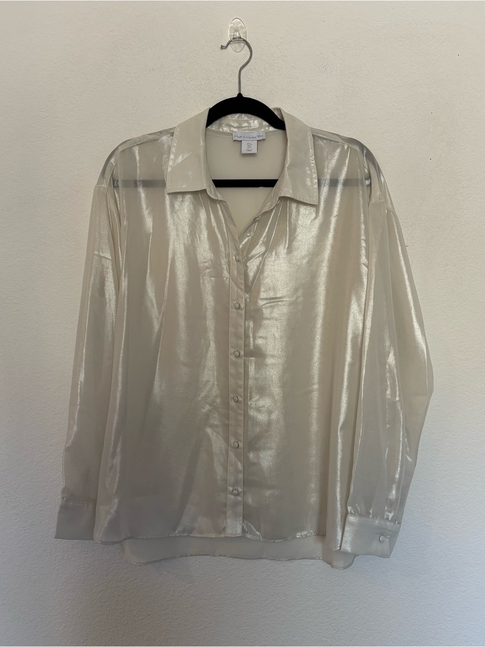 House Of Harlow 1960 Liquid Shine Button Down Shirt